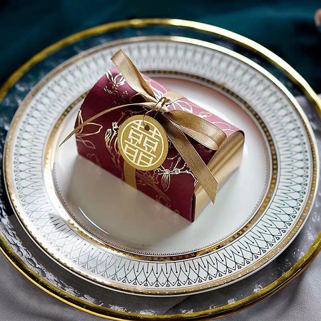 Set 50 hộp quà cưới giỏ nơ chữ hỉ sang trọng lịch sự | BigBuy360 - bigbuy360.vn