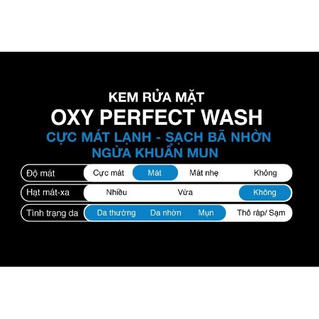 Kem rửa mặt sạch nhờn mát lạnh OXY Perfect Wash 100g