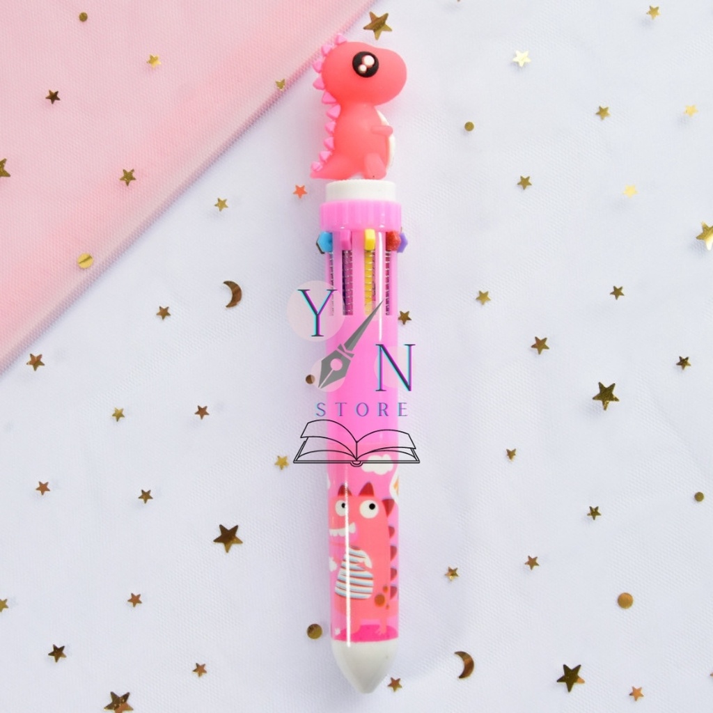 Bút Bi Khủng Long Đáng Yêu 8 Ngòi Mực