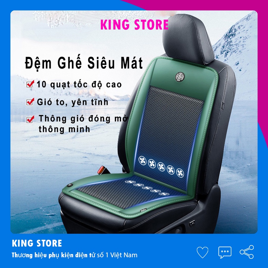Lót ghế ô tô , bọc ghế áo ghế ô tô cao cấp làm mát bằng hệ thống 10 quạt gió - Đệm thông gió dùng cho mọi loại xe hơi