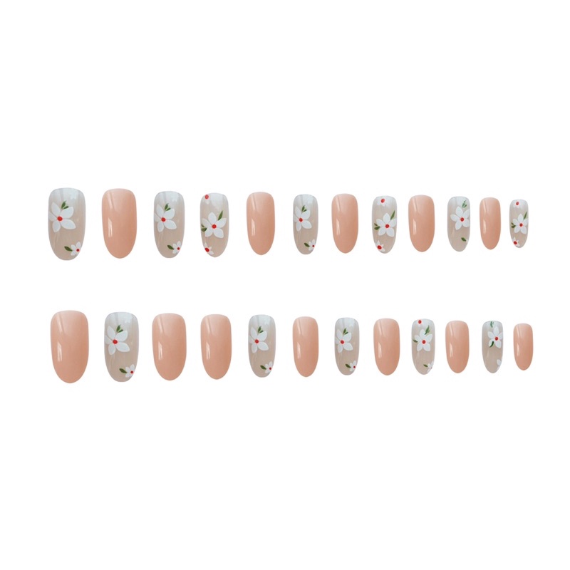 Set 24 móng giả D074 dáng dài, tặng kèm keo và dũa