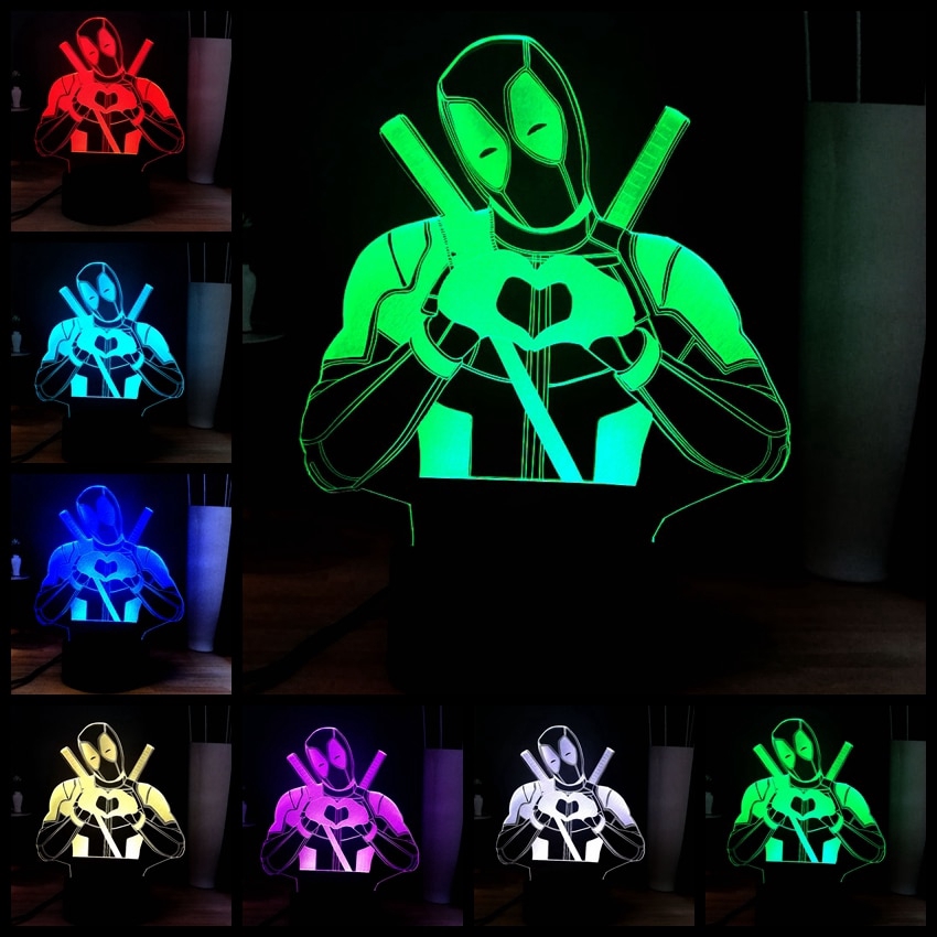 Đèn Ngủ led usb Điều Khiển Từ Xa Hình Siêu Anh Hùng Người Nhện / Người Dơi / Người Sắt Cho Người Hâm Mộ marvel