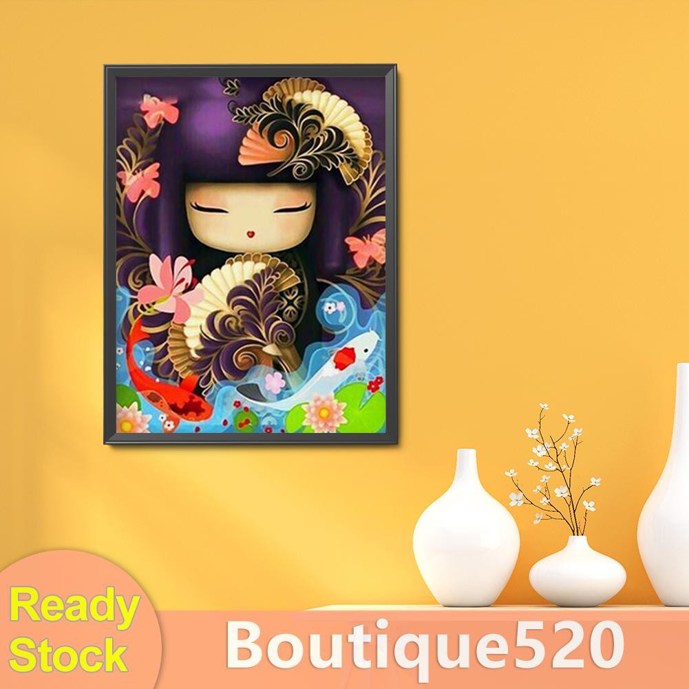 Bộ Tranh Thêu Chữ Thập 3 Sợi 40x50cm Phong Cách Nhật Bản Độc Đáo