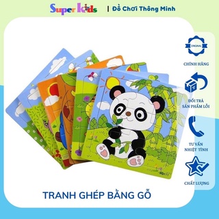 Tranh Ghép Hình 2D 9 Mảnh Ghép Bằng Gỗ Cho Bé