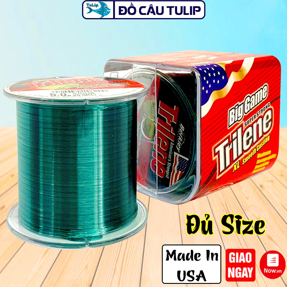 Dây Cước Câu Cá Siêu Bền TRILENE 500 Mét - Made In USA , Dây Cước Câu Cá  ĐỦ SIZE ĐỒ CÂU TULIP