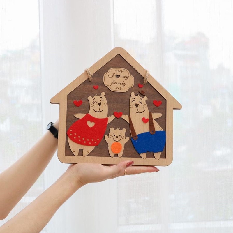 Bảng gỗ decor thành viên gia đình trang trí nhà cửa dễ thương ý nghĩa và làm quà tặng