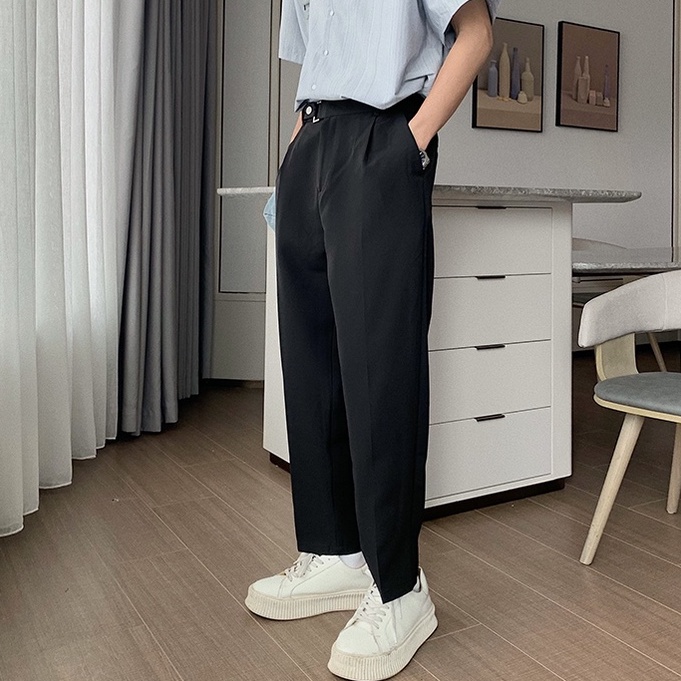 Quần dài ống suông màu trơn dáng rộng quần ống suông thời trang quần tây nữ xu hướng Hàn Quốc dành đồ bộ quần dài nam nữ