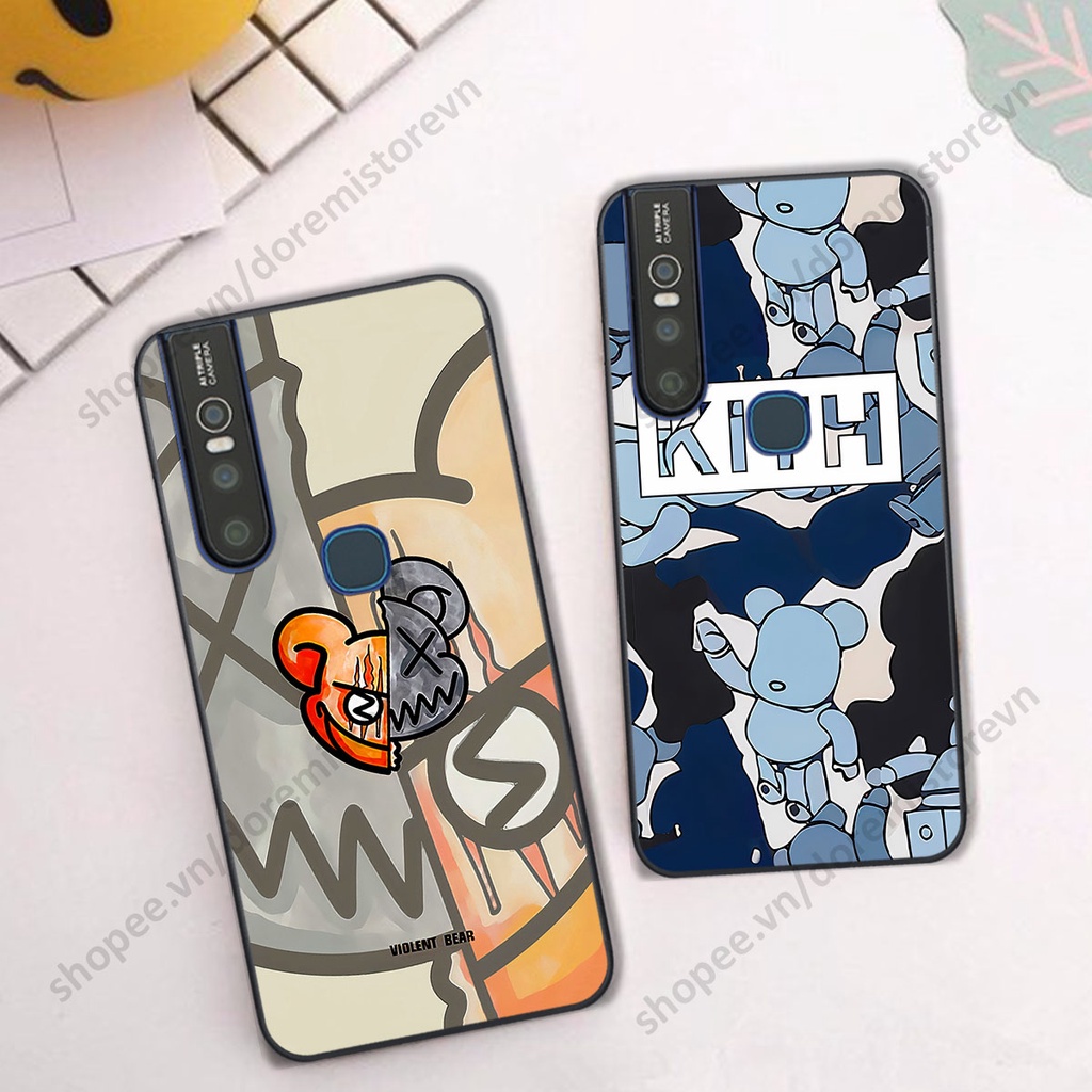 Ốp lưng Vivo V15 / V15 Pro hình kaws, kith, bear brick nổi 3D phong cách độc đáo