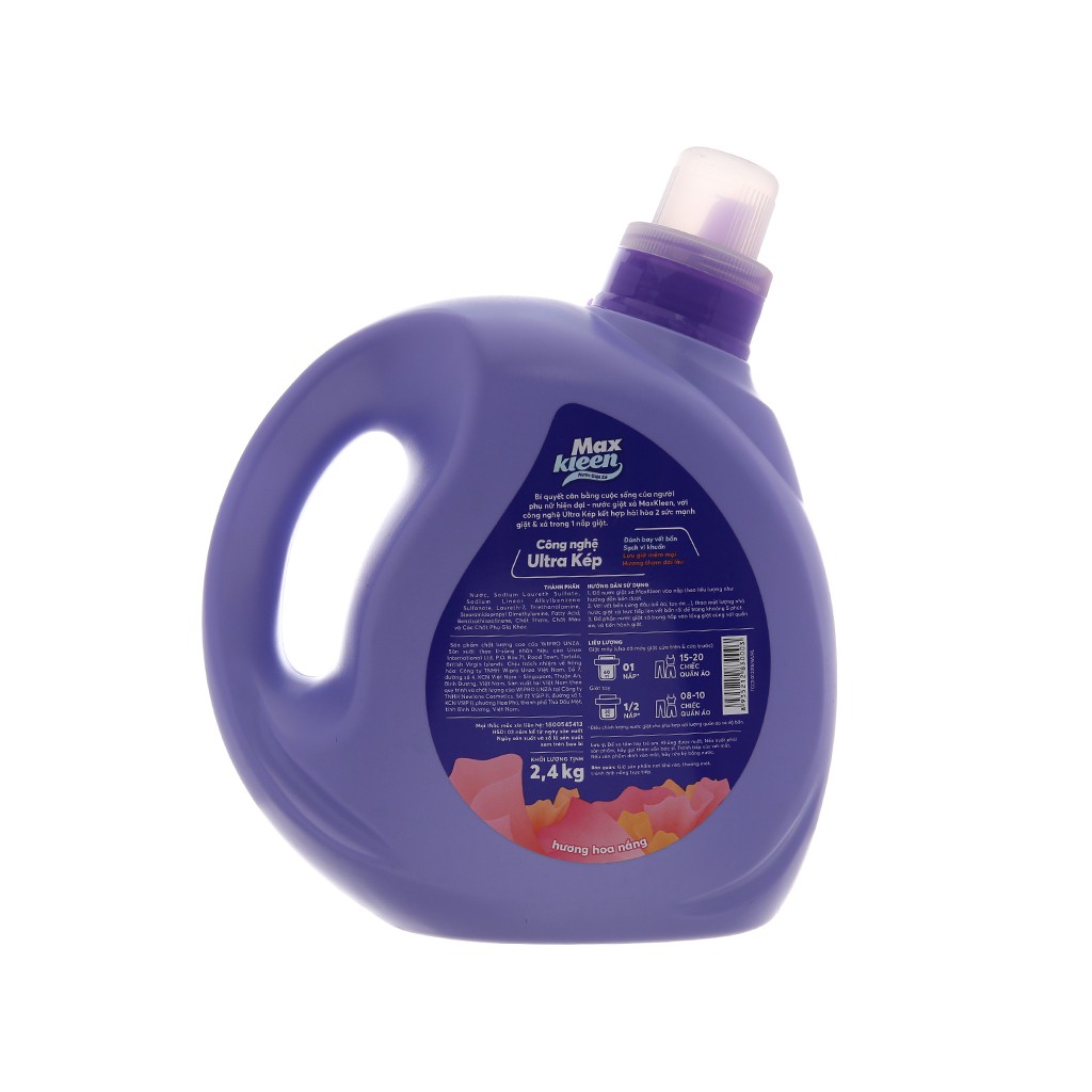 Nước giặt xả MaxKleen chai 2.4kg ( giao hương hoa nắng hoặc huyền diệu)