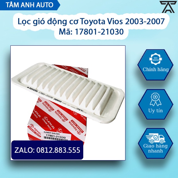 Lọc gió động cơ Toyota Vios 2003-2007 (Mã: 17801-21030)