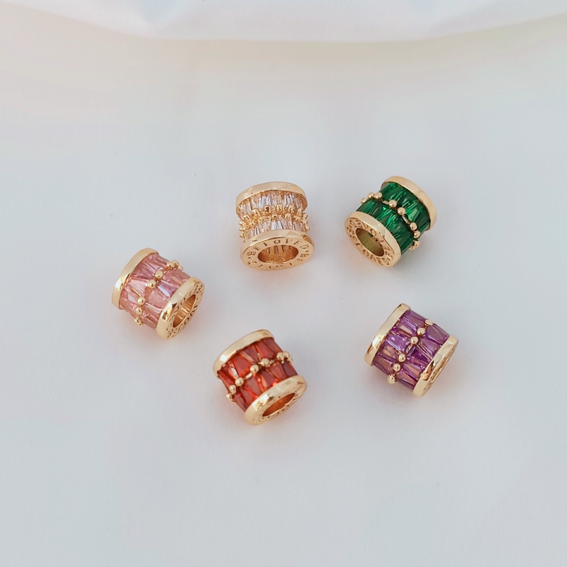 Chuỗi Hạt Đá Zircon Hình Vuông Màu Vàng 14K Dùng Làm Trang Sức/ Thắt Lưng