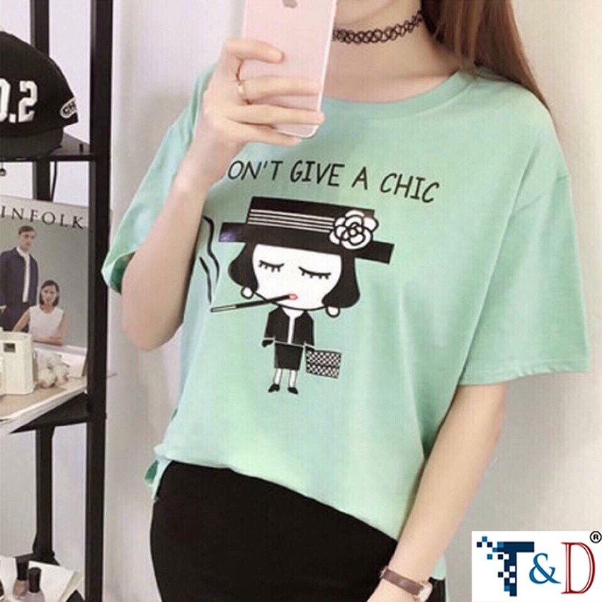 ÁO THUN NỮ DONT GIVE A CHIC DỄ THƯƠNG