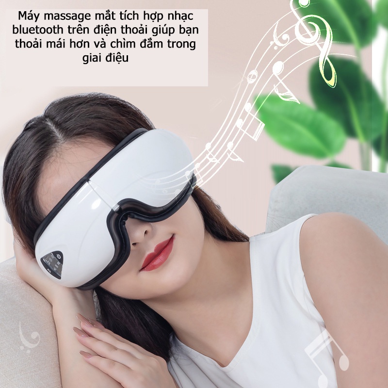 Máy Massage Mắt Thông Minh Bluetooth TKT-27 công nghệ MASSAGE túi khí nén nhiệt xoa dịu mỏi mắt giảm cuồng thâm mắt