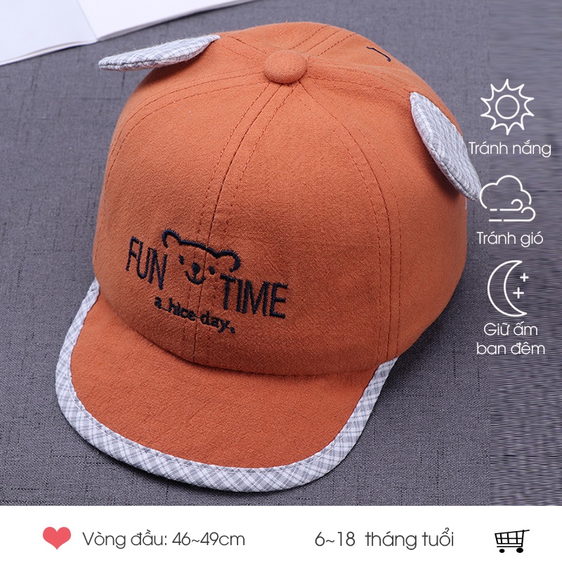 Nón lưỡi trai chống nắng trẻ em 6-18 tháng PocoHome, mũ cho bé trai bé gái cotton đũi mềm mát phong cách dẽ thương HOT