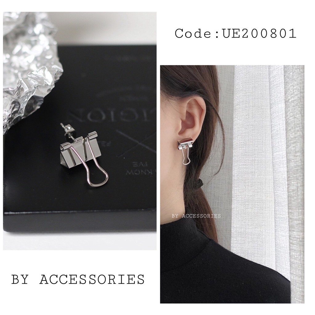 Bông tai titan kẹp giấy binder clip không gỉ
