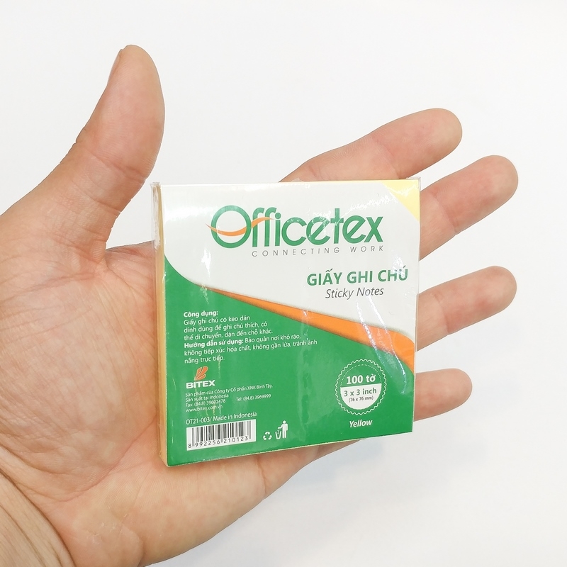 Giấy Ghi Chú Officetex 3X3 OT21-003 Màu Vàng