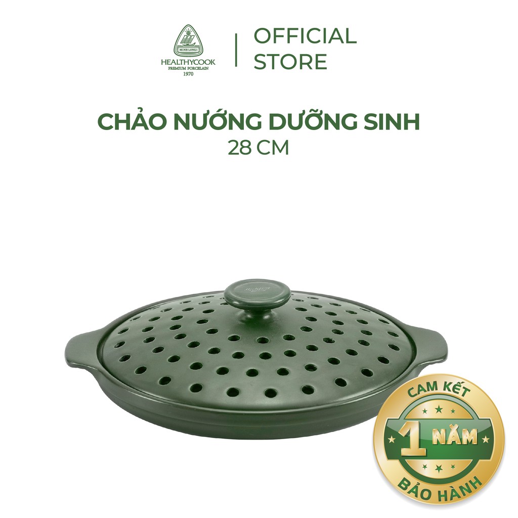 Chảo nướng dưỡng sinh Minh Long 28 cm + nắp Healthycook