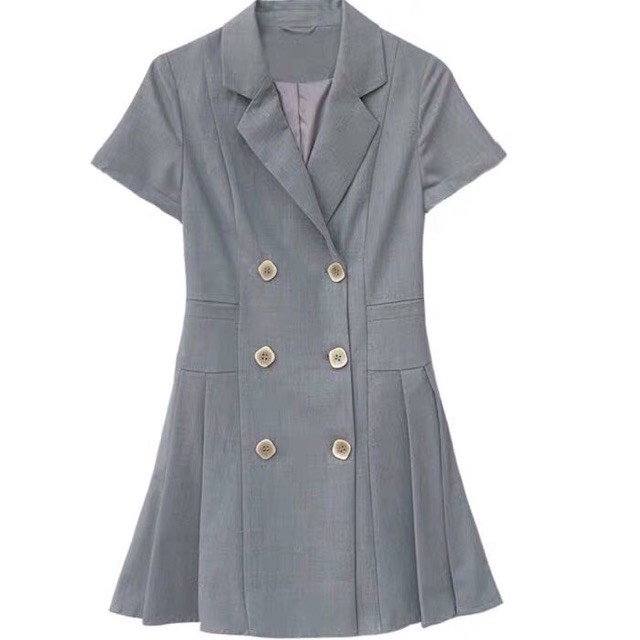 Bigsize S-4xl Đầm vest nữ 6 cúc chân xếp ly dáng xoè sang chảnh tôn dáng