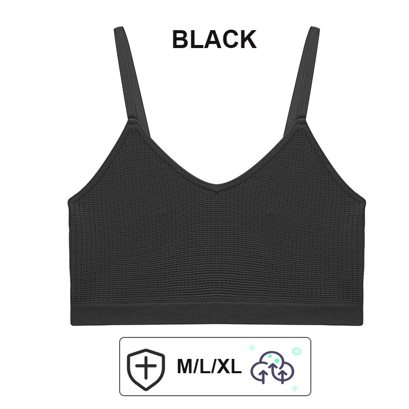 Áo hai dây FINETOO cổ V màu trơn nâng ngực quyến rũ