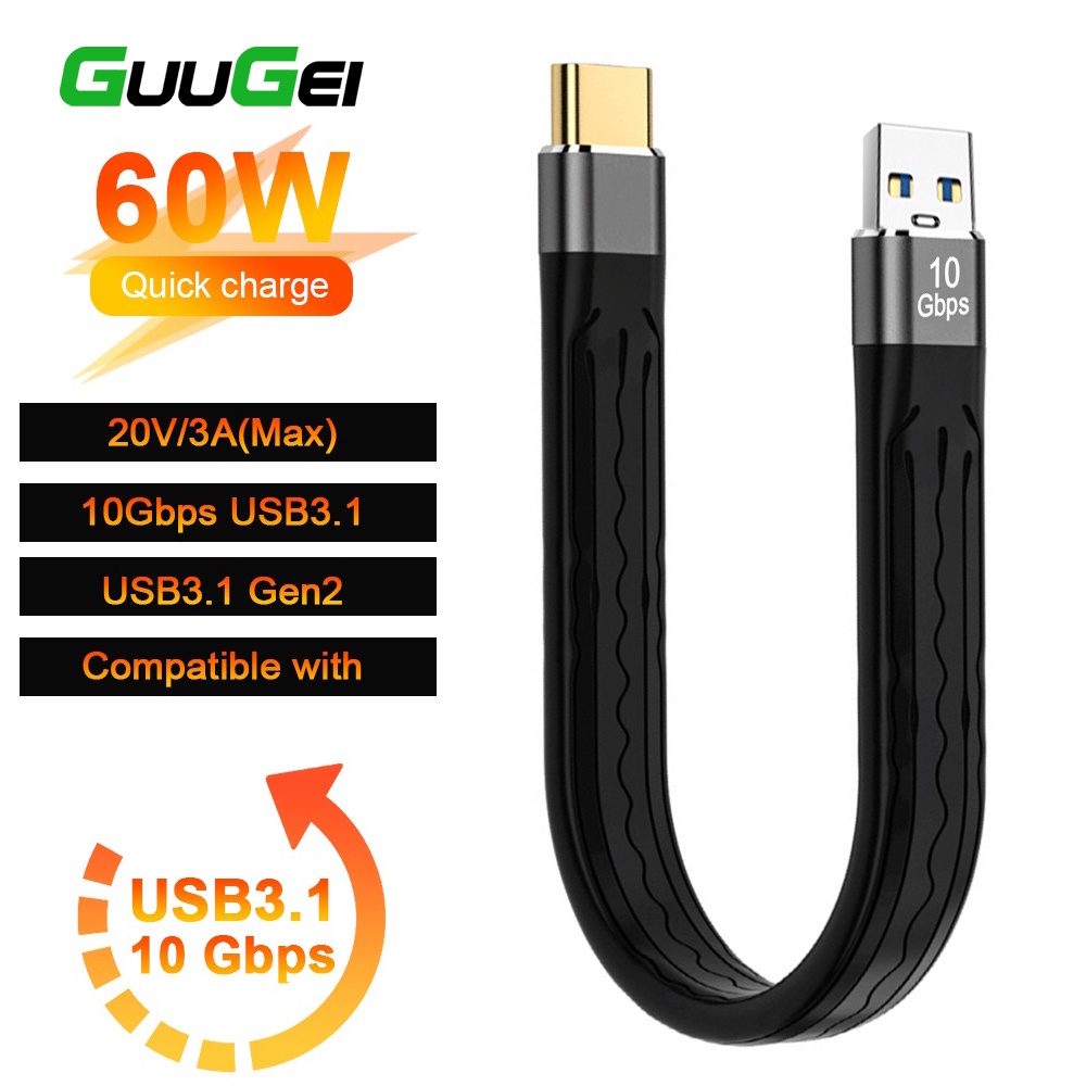 Dây cáp sạc nhanh GUUGEI USB 4.0 Gen3 PD 100W 5A Type C 40Gbps