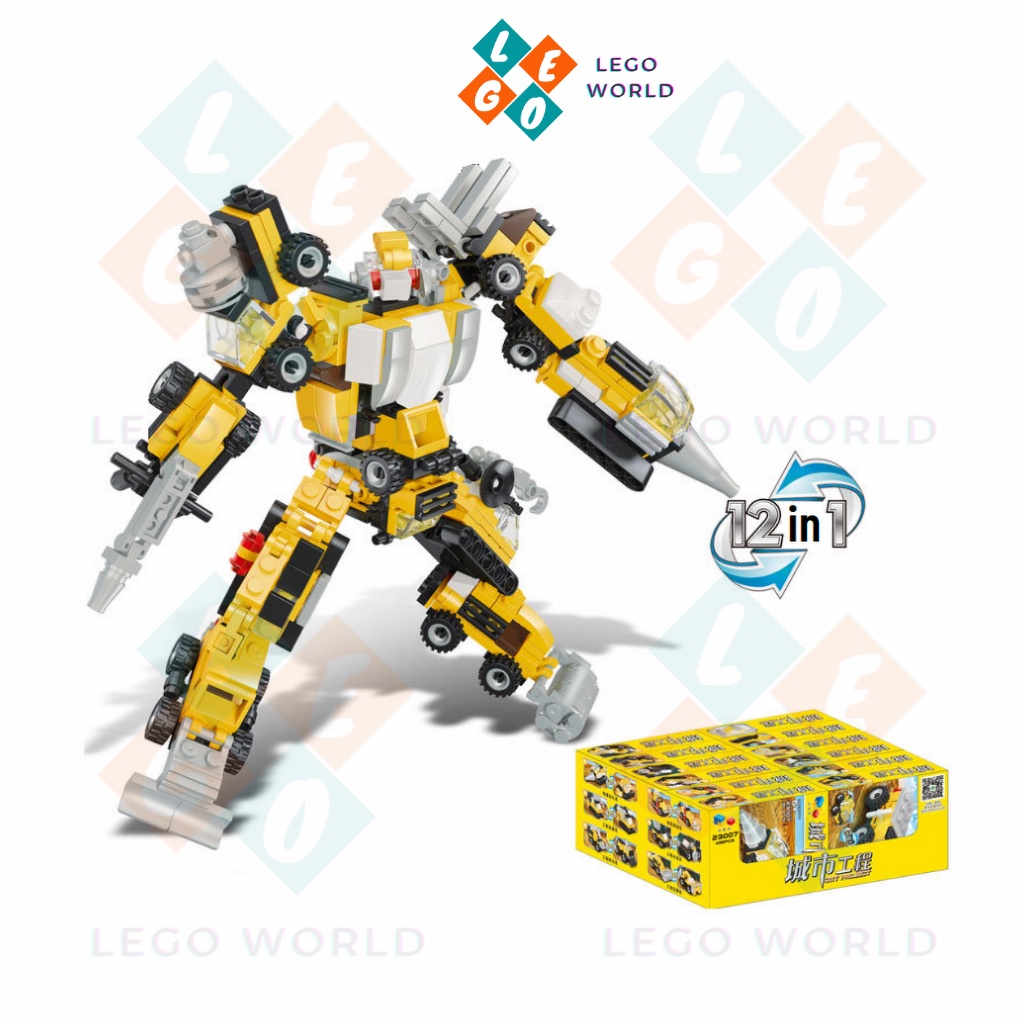 Đồ chơi lắp ráp 12 trong 1 cho bé Robot công trường 23007 - shop Lego World