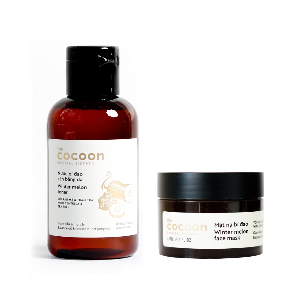 Combo toner nước cân bằng da bí đao cocoon 140ml + mặt nạ bí đao cocoon 30ml