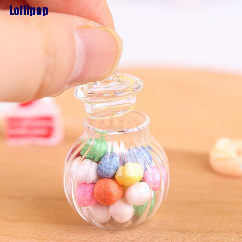 Lọ thủy tinh mini đựng kẹo tỉ lệ 1:12 cho nhà búp bê