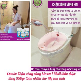 Combo Chậu xông vùng kín và 1 Muối thảo dược xông 350gr Bảo nhiên cho Mẹ sau sinh - Việt Nam