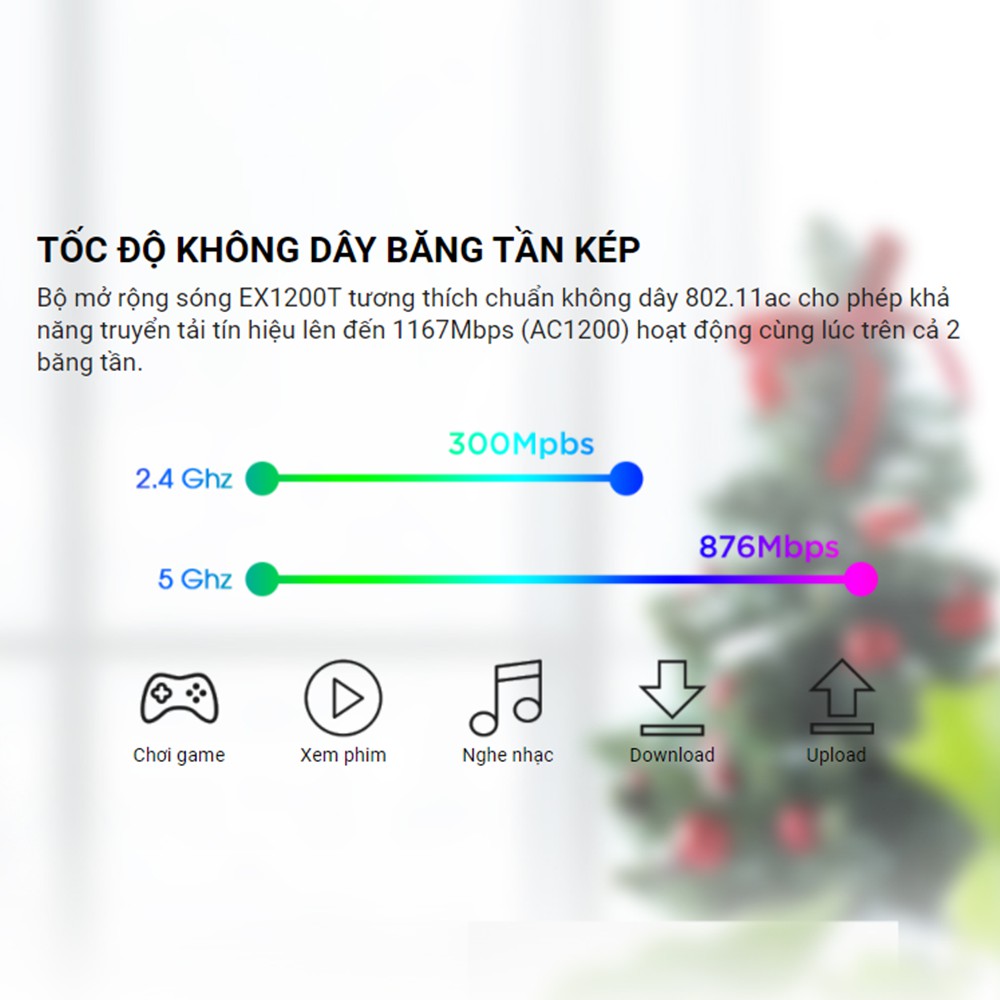 Bộ kích sóng Wifi Totolink băng tần kép EX1200T băng tầng kép AC1200