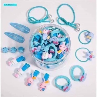 Hộp dây chun và kẹp tóc 50 chi tiết dễ thương