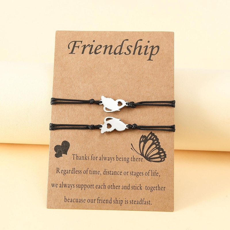 Arin Set 2 Vòng Tay Cắt Hình Trái Tim / Bướm Kèm Thẻ Hứa Cho Sinh Nhật Bạn Nữ / Bạn Gái / Trang Sức