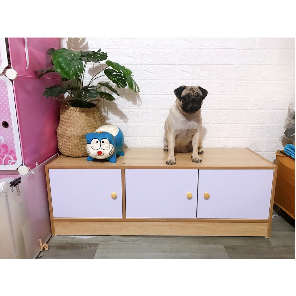 Tủ đầu giường trang trí phòng ngủ chất liệu gỗ công nghiệp mdf phủ melamin bóng láng