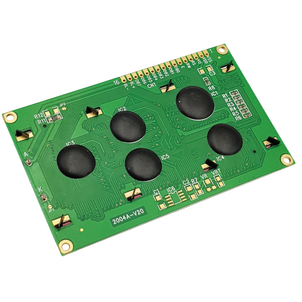 Màn hình Text LCD 2004 Xanh dương - Xanh lá  hiển thị 4 dòng với mỗi dòng 20 ký tự, màn hình có độ bền cao có code mẫu