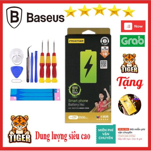 Pin PISEN IPDung Lượng SIÊU CAO cho IP6G/6P/6S/6SP/7G/7P/8G/8P/X Tặng CL 9D + tovit