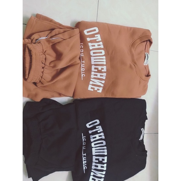 SÉT đồ nỉ form rộng sweater áo dài tay kết hợp với quần đùi - cá tính phong cách năng động