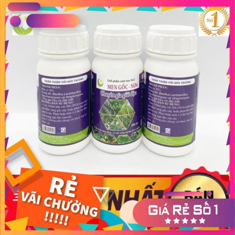 MEN GỐC NO4 250ML - CHUYÊN GIA GIẢI ĐỘC CHO CÂY TRỒNG BỊ NGỘ ĐỘC PHÂN BÓN, NGỘ ĐỘC THUỐC BVTV,...