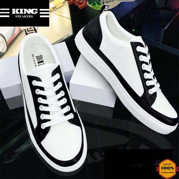 Giày sneaker nam thể thao màu trắng đẹp cổ cao cho học sinh đi học mã TGT