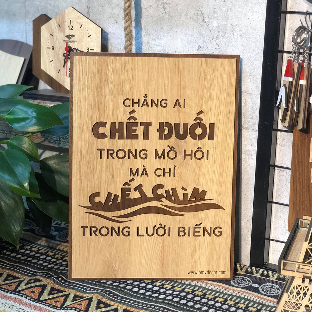 TRANH ĐỘNG LỰC. Tranh gỗ 2 màu tương phản, treo văn phòng tạo động lực làm việc. TDL-PMV41