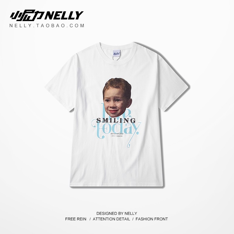 [NY2213] Áo thun cổ tròn ngắn tay "SMILING TODAY" (NELLY) | BigBuy360 - bigbuy360.vn