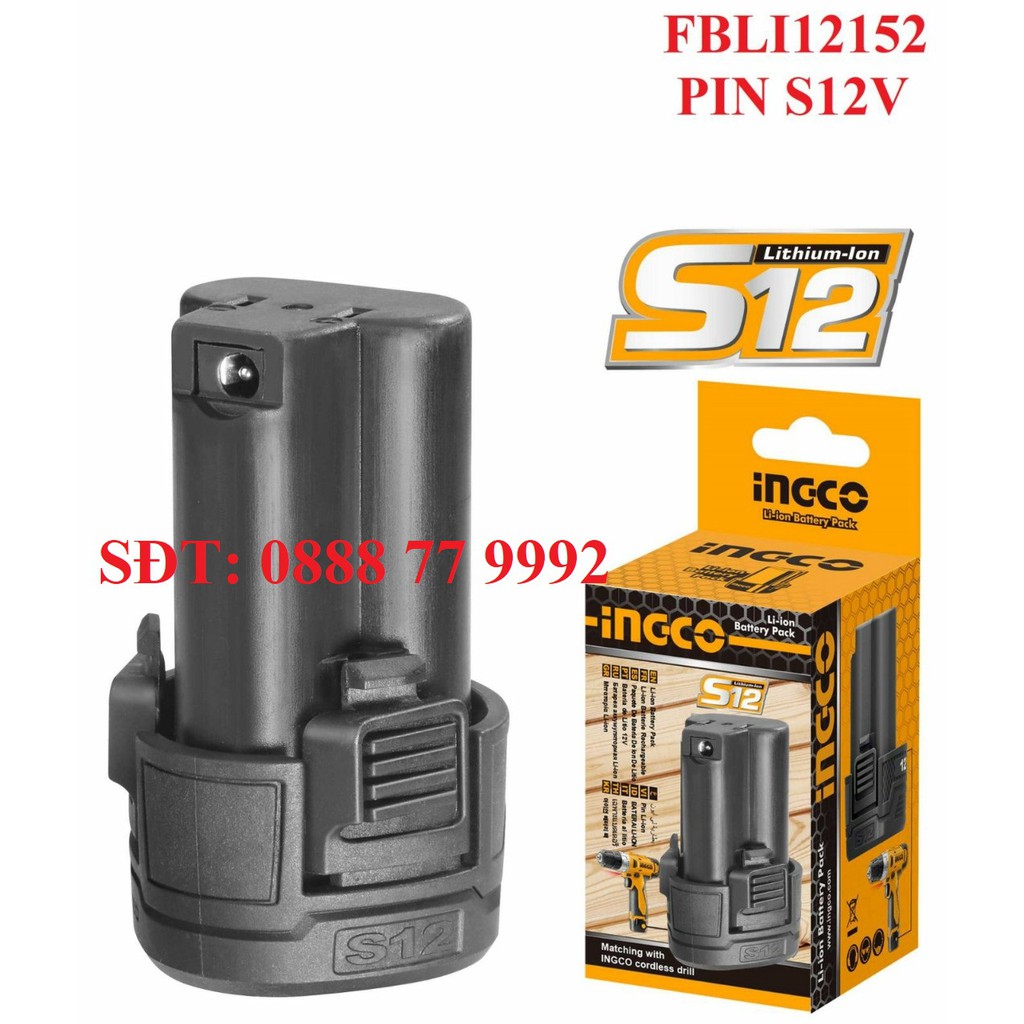 Pin S12V Lithum-ion 12V/1.5Ah Ingco FBLI12152