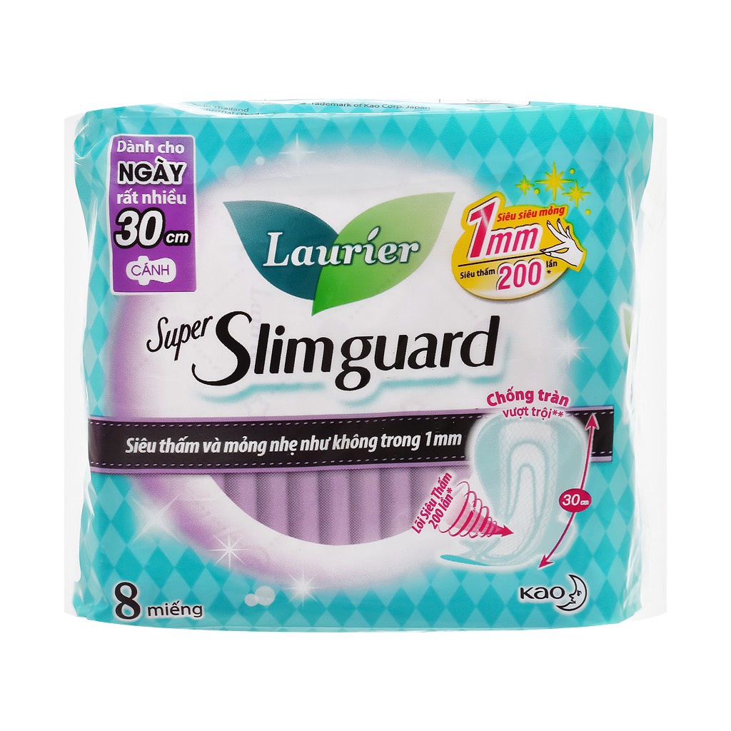 Băng vệ sinh Laurier Super Slimguard Siêu Mỏng 1mm 30cm