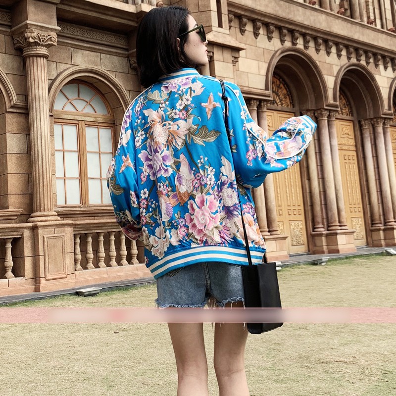 Áo Zara bomber họa tiết hoa ấn tượng, cá tính AK10BBG74N10