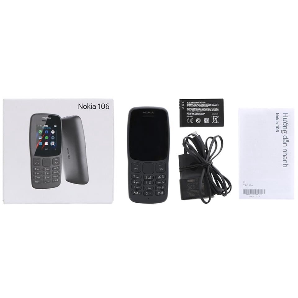 Điện thoại NOKIA 105&106 hàng chính hãng full box hỗ trợ nghe gọi pin trâu độ bền siêu cao