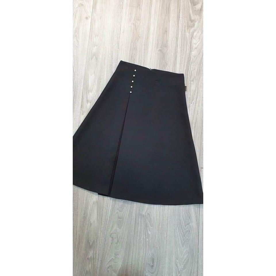 chân váy xòe phối cúc chất tuyết mưa cao cấp xưởng may