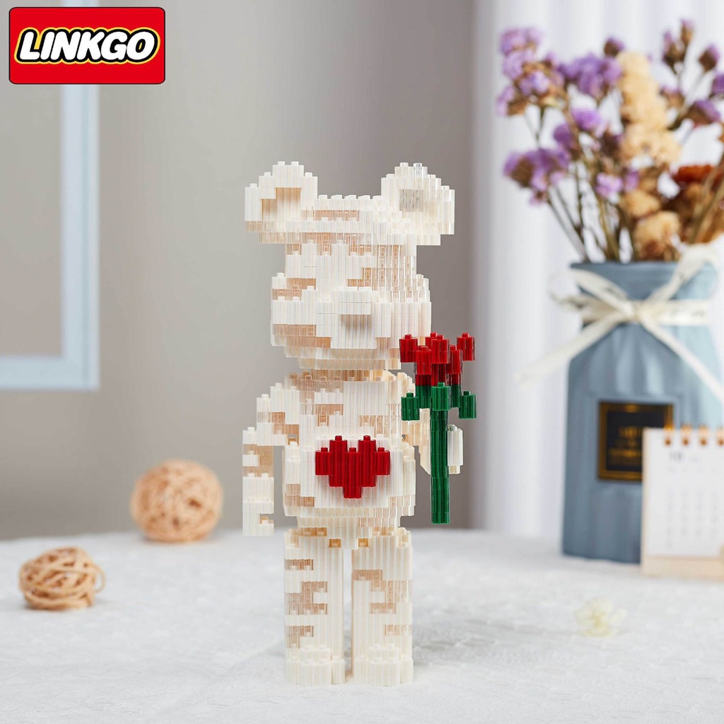 Mô hình đồ chơi lắp ráp gấu lego bearbrick lớn 19cm