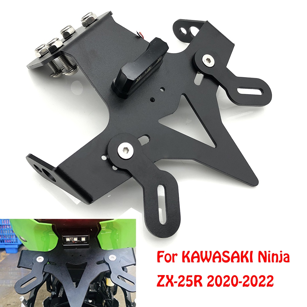 Khung Gắn Biển Số Xe Gọn Gàng Kèm Đèn LED Cho KAWASAKI Ninja ZX-25R ZX25R 2020 2021 2022