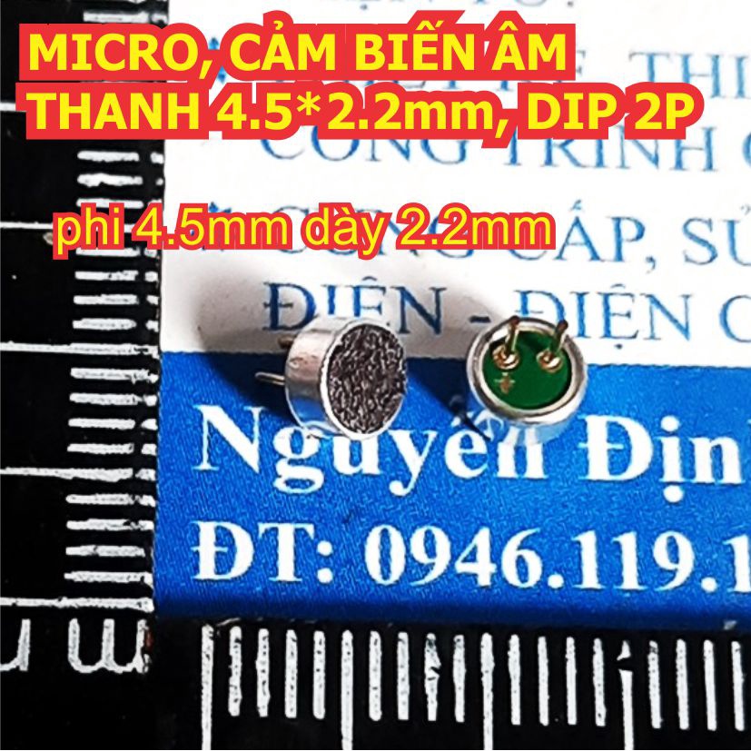 5 cái MICRO mic CẢM BIẾN ÂM THANH 4.5*2.2mm DIP 2P kde0087
