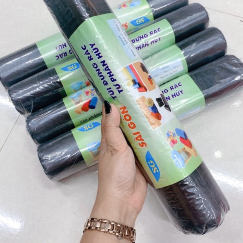 Cuộn Túi Rác Đen 400g Tự Phân Hủy Sinh Học