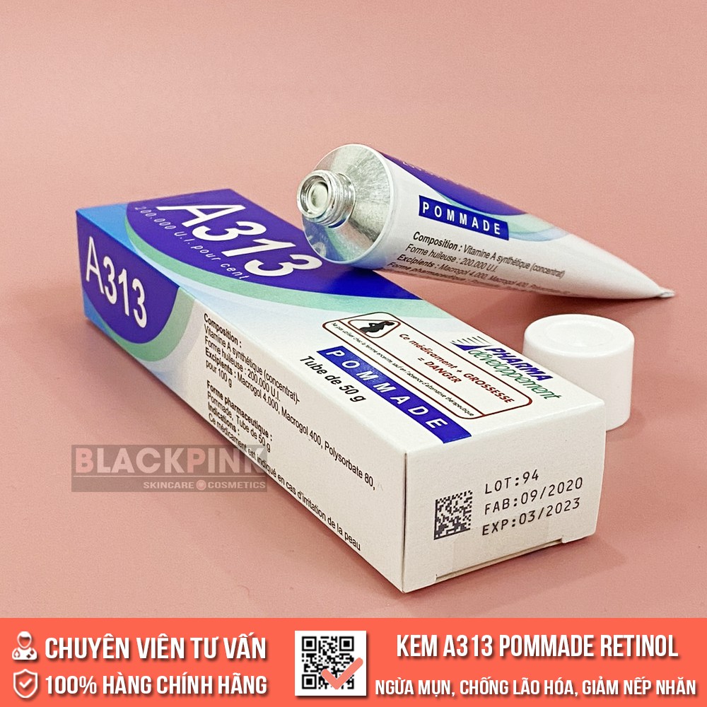 Kem A313 Retinol Pháp Pommade Cream 50g - Làm mờ thâm nám, trẻ hóa da, giảm mụn, các đốm nâu và sẹo do mụn | BigBuy360 - bigbuy360.vn