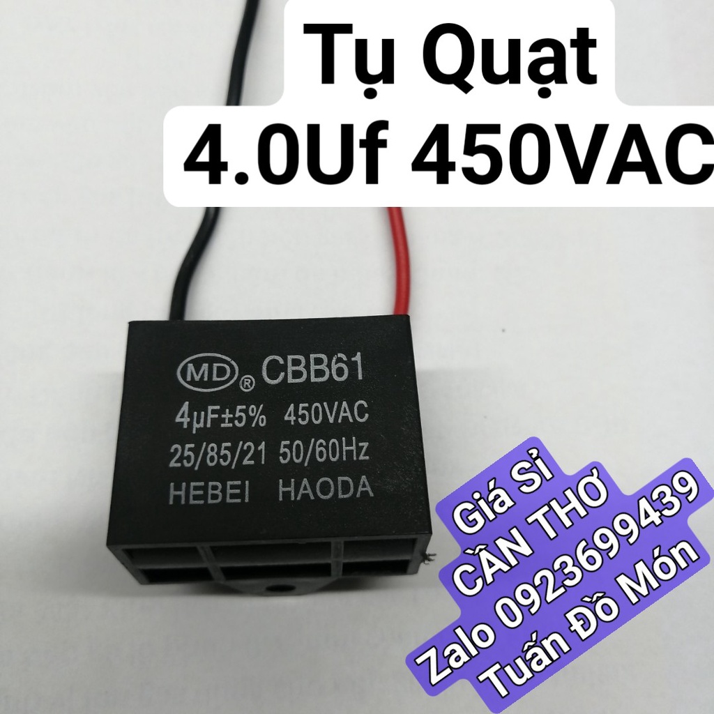 Tụ quạt 450VAC 4.0uf phụ tùng linh kiện chính hãng